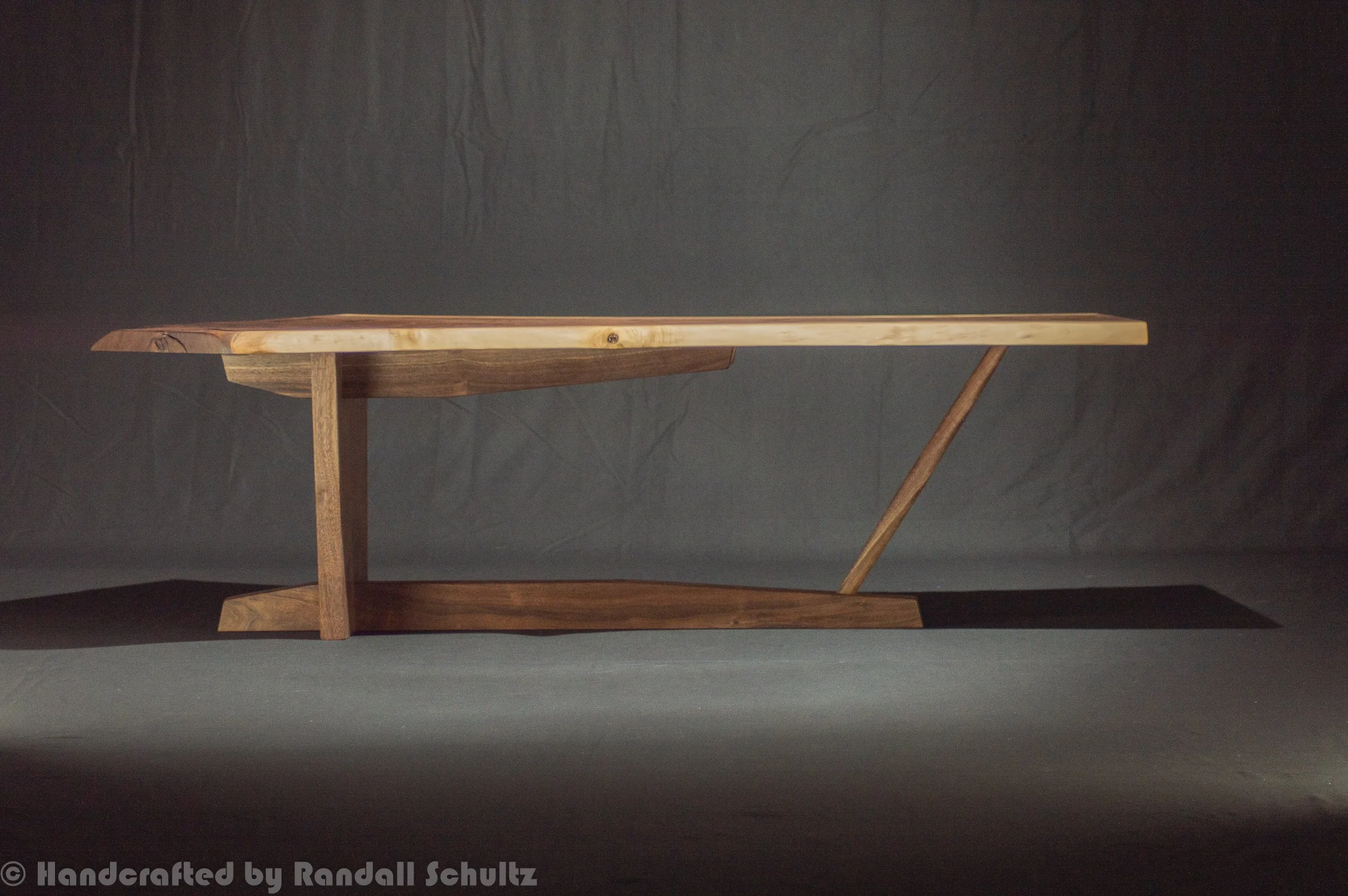 Mid Century George Nakashima Inspired Natural Live Edge Walnut